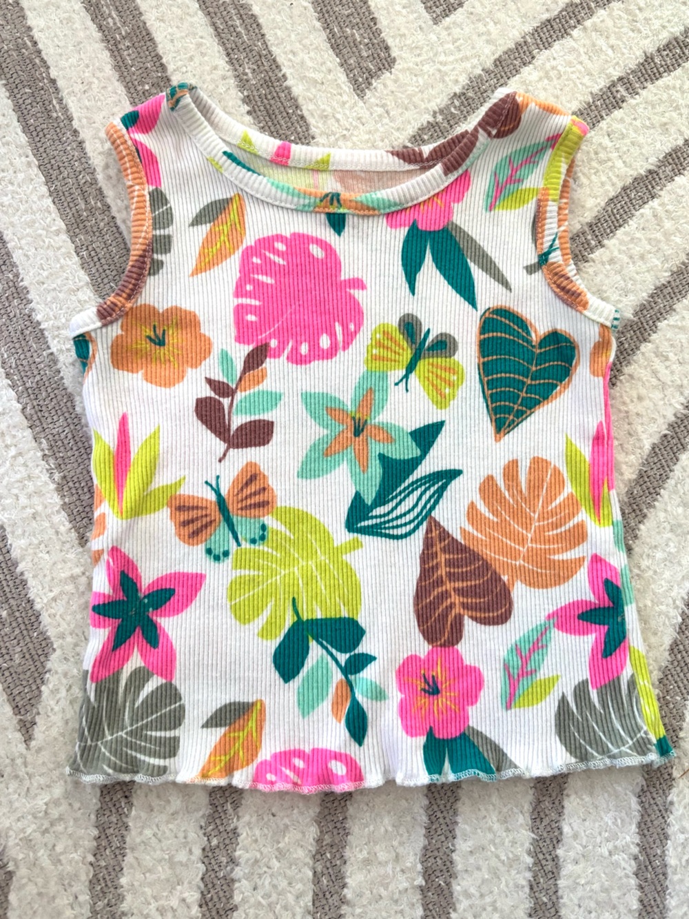 10/$15 George Tropical Floral Tank - Pink, Green, Orange, Teal